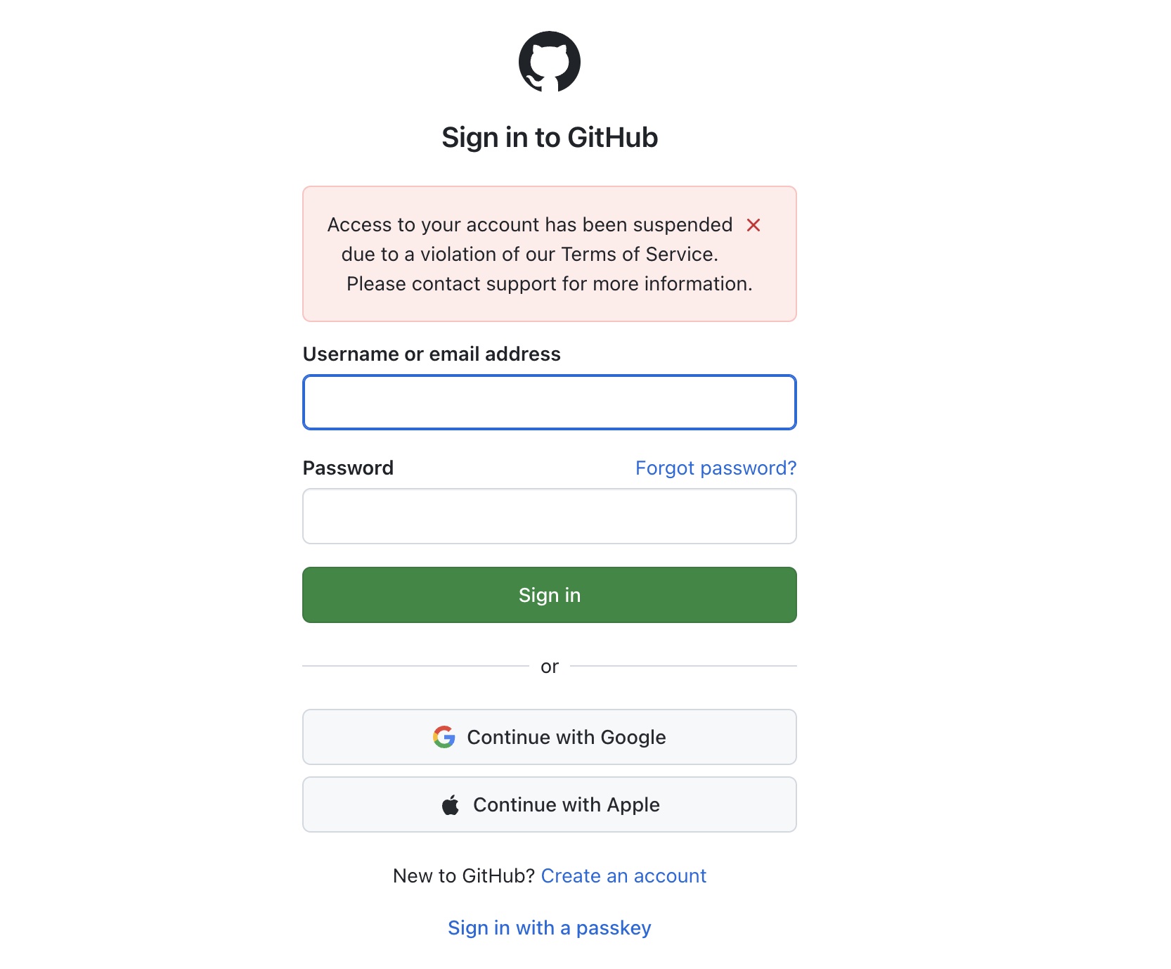 GitHub 帳號被無預警停權的訊息