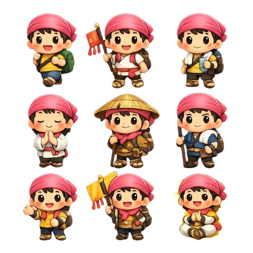 九級香客等級公仔圖：從煉氣到飛升